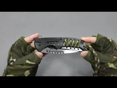 Đặt hàng bán buôn tùy chỉnh OEM ngoài trời cắm trại săn bắn nhựa cầm dây thừng thép đen lưỡi gấp túi