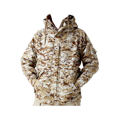 Người lớn áo khoác chiến thuật nam giới chống gió ngụy trang đứng cổ áo polyester sợi với zipper