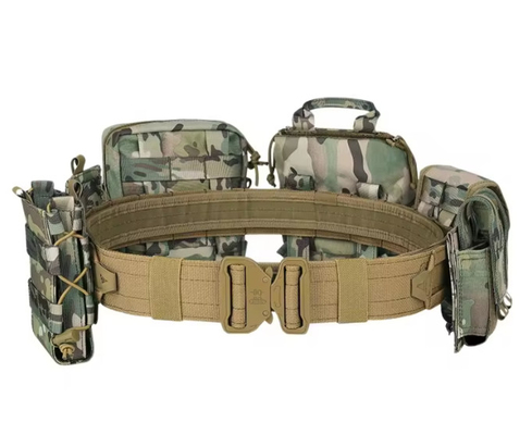 Equipo Tactico Thẻ Molle điều chỉnh 6 miếng Set polyester ngụy trang đai chiến thuật với túi Mag