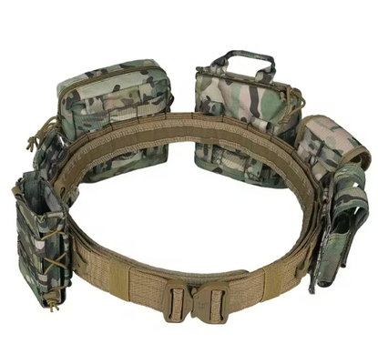 Equipo Tactico Thẻ Molle điều chỉnh 6 miếng Set polyester ngụy trang đai chiến thuật với túi Mag