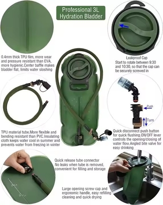3L Túi đệm Molle chiến thuật cho đi xe đạp Đi bộ đường dài Đi bộ chạy bộ Thăng núi Túi chứa nước