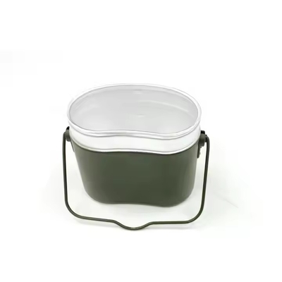 Canteen chiến thuật Olive Green Aluminum Kettle 3 Piece Lunch Box thiết bị chiến thuật ngoài trời