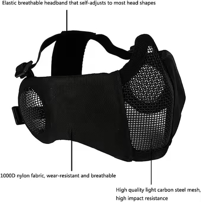 Mũ bảo hiểm chiến thuật kết hợp với bảo vệ tai gấp Half Face Mesh Mask And Glass Set