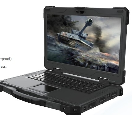 Quân sự Củng cố Notebook Củng cố Labtop 14-Inch màn hình đơn Đèn cứng Portable